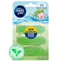 Запаска для підвісного блоку для туалету Ambi Pur Odor Stop 5в1 Бамбук і лотос, 3 х 55 г